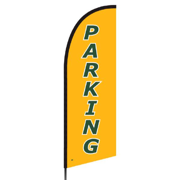 8 ft. Parking Feather Banner Kit – Green & Gold-Banners-Fly Me Flag