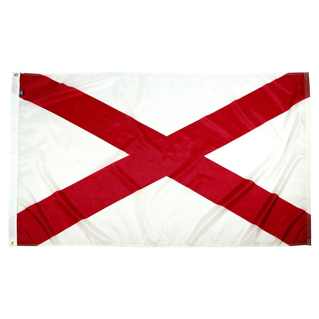 Long-lasting outdoor State of Alabama Flags available in 1x1.5, 2x3, 3x5, 4x6, 5x8, 6x10, 8x12, 10x15 and 12x18 sizes