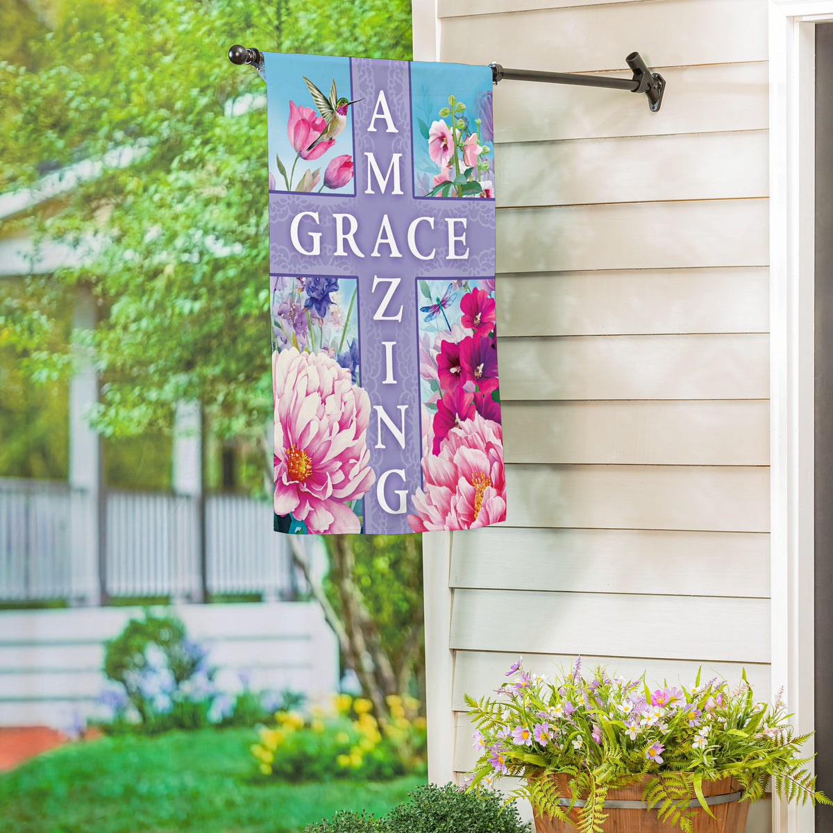 Amazing Grace Cross House Banner