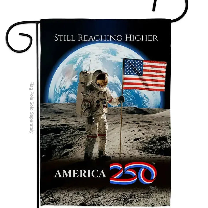 America 250 Astronaut Milestone Garden Flag