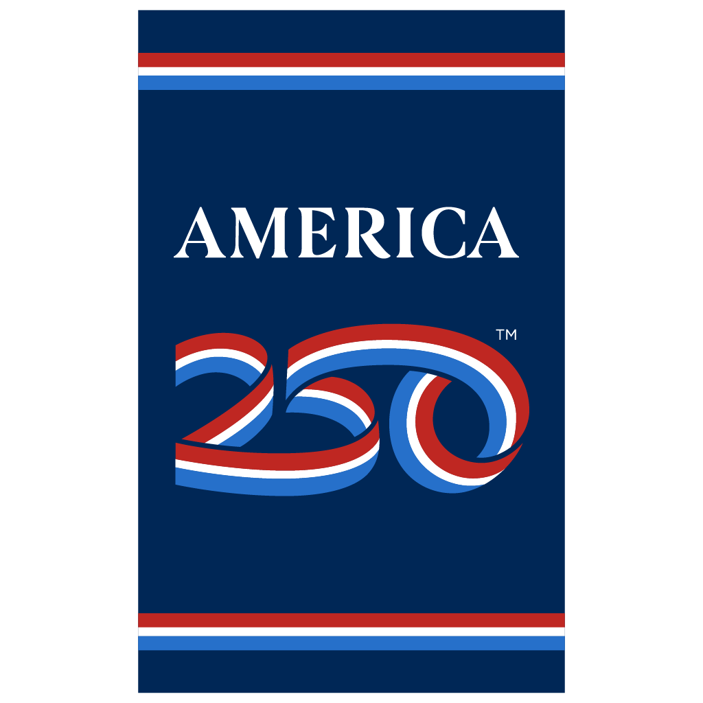 Anniversary garden flag with official  'AMERICA 250' design