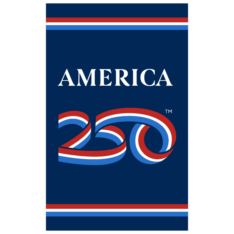 Anniversary garden flag with official  'AMERICA 250' design