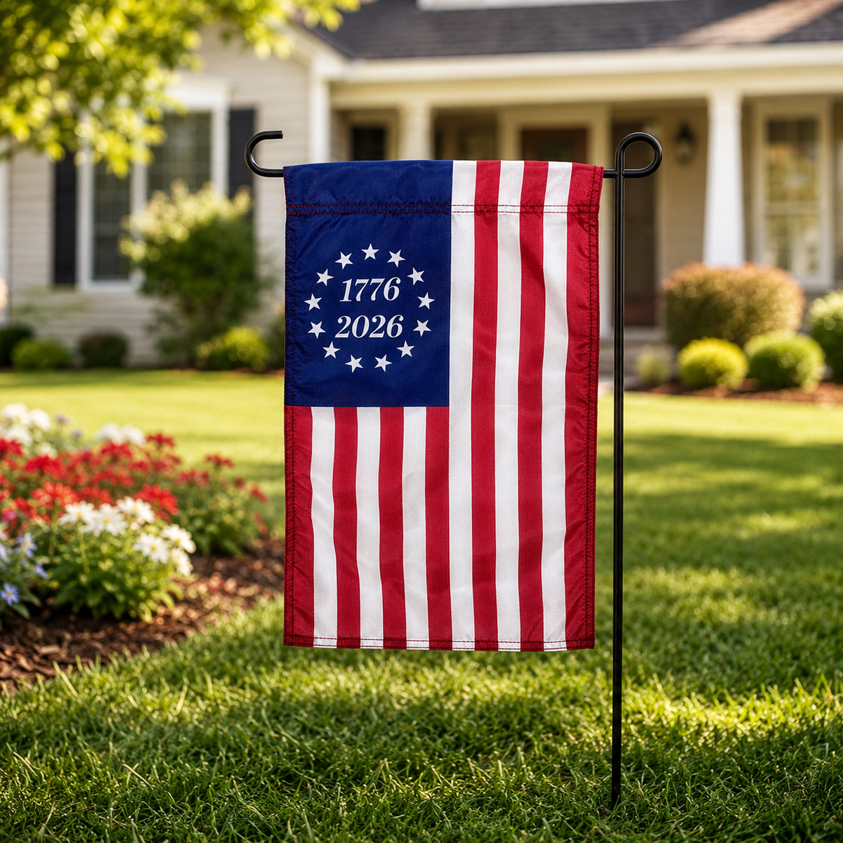 America 250 Betsy Ross Garden Flag 1776-2026