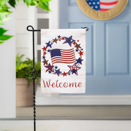 American Star Wreath Garden Flag