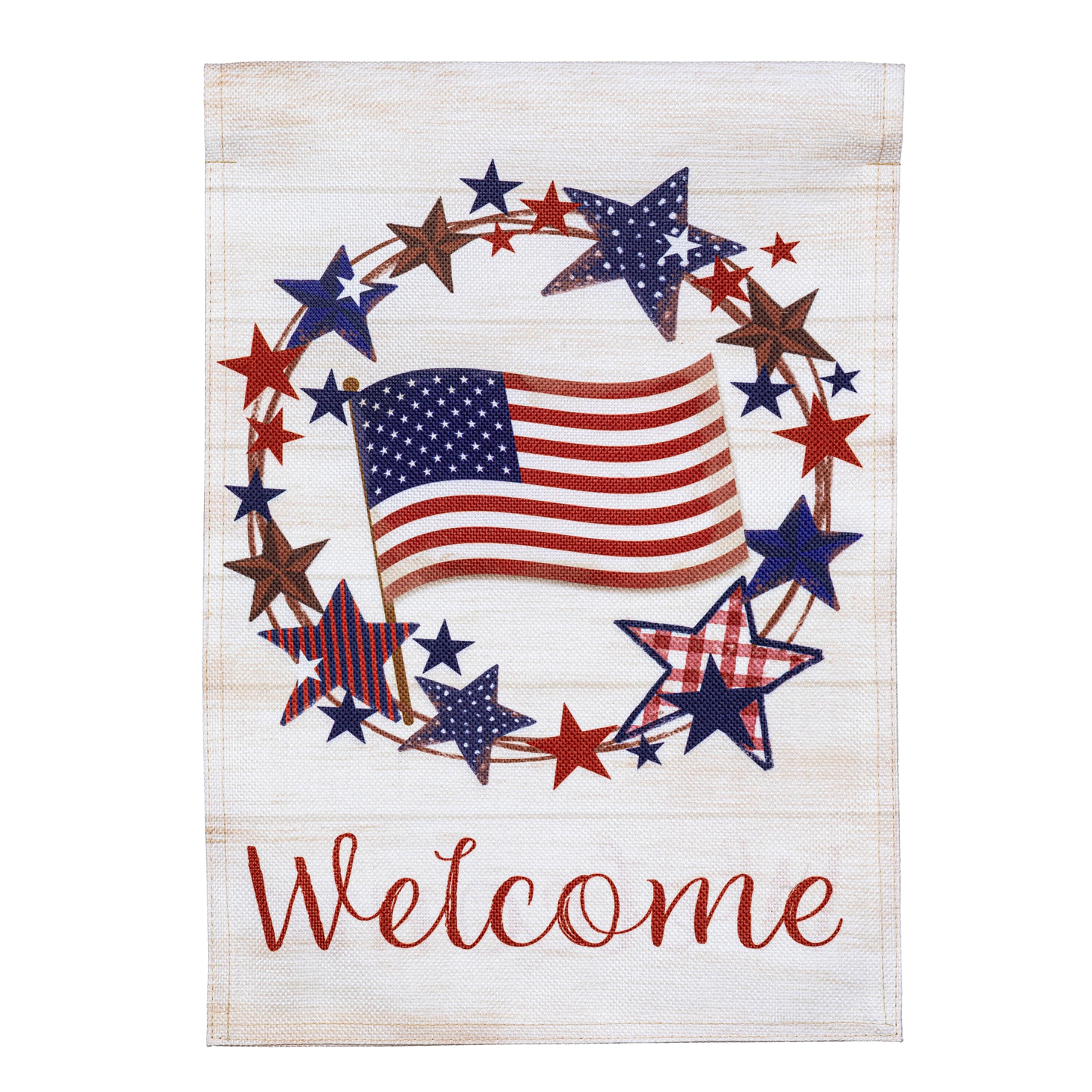 American Star Wreath Garden Flag