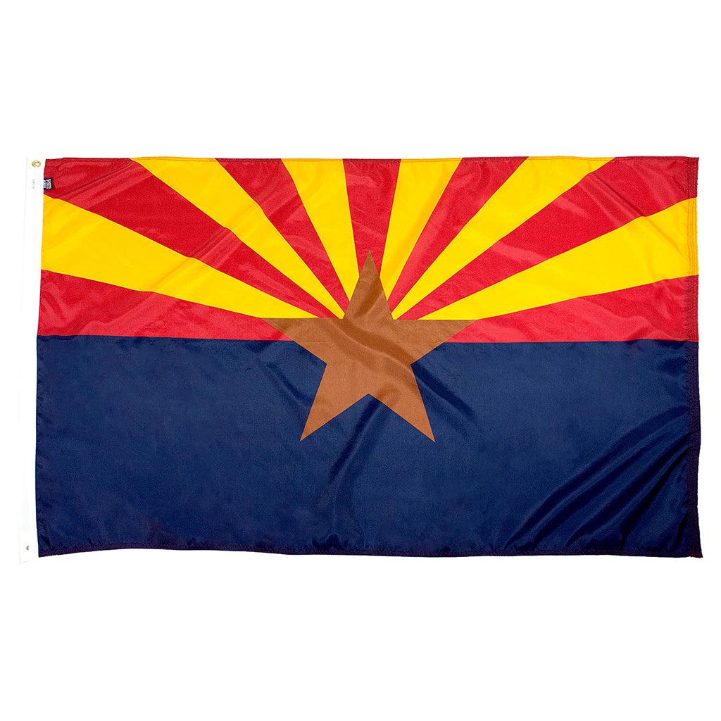 Long-lasting outdoor State of Arizona Flags available in 2x3, 3x5, 4x6, 5x8, 6x10, 8x12, 10x15 and 12x18 sizes