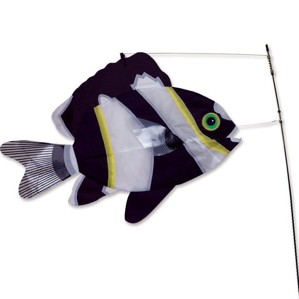 Black & White Swimming Fish Windsock-Windsock-Fly Me Flag