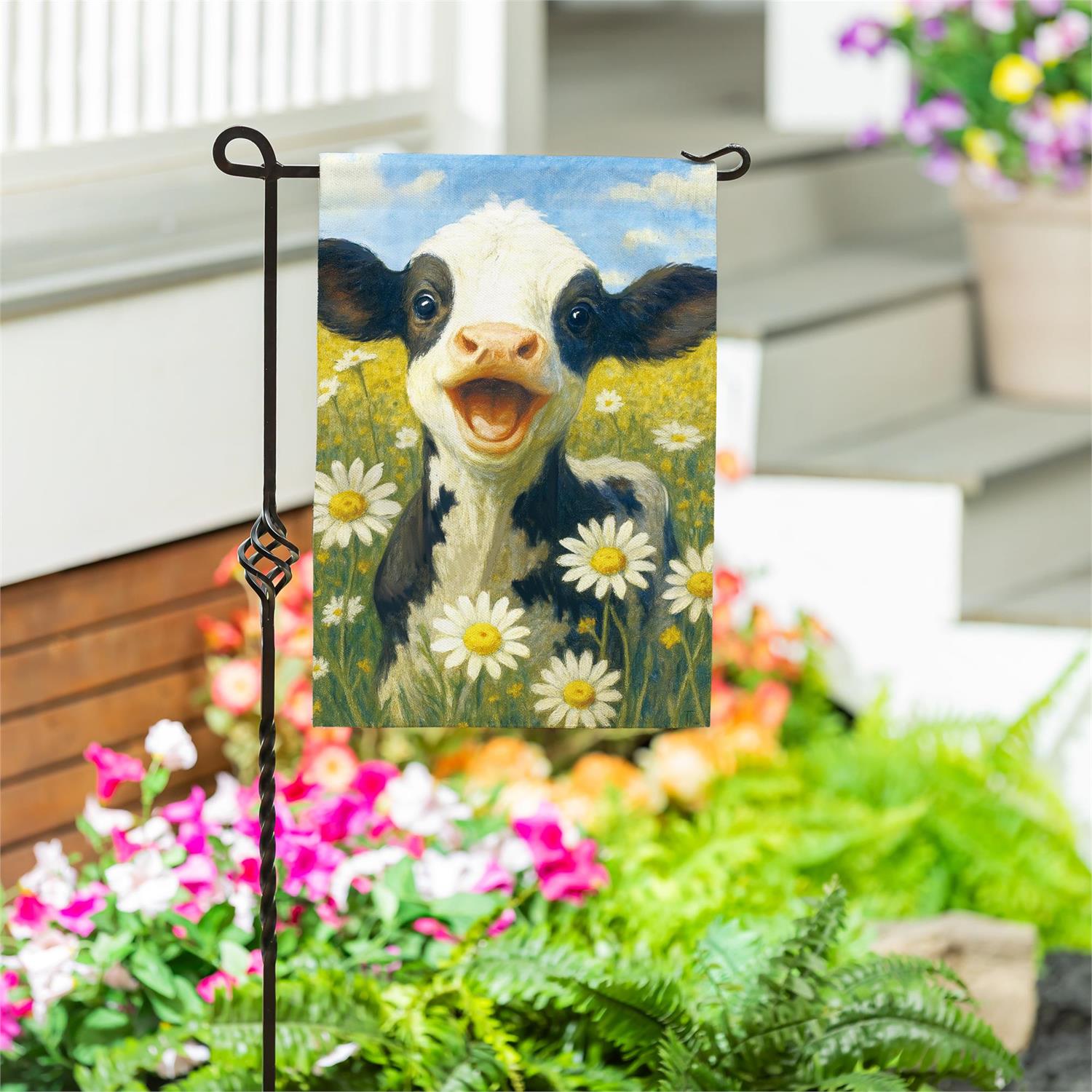 Caleb The Happy Calf Garden Flag