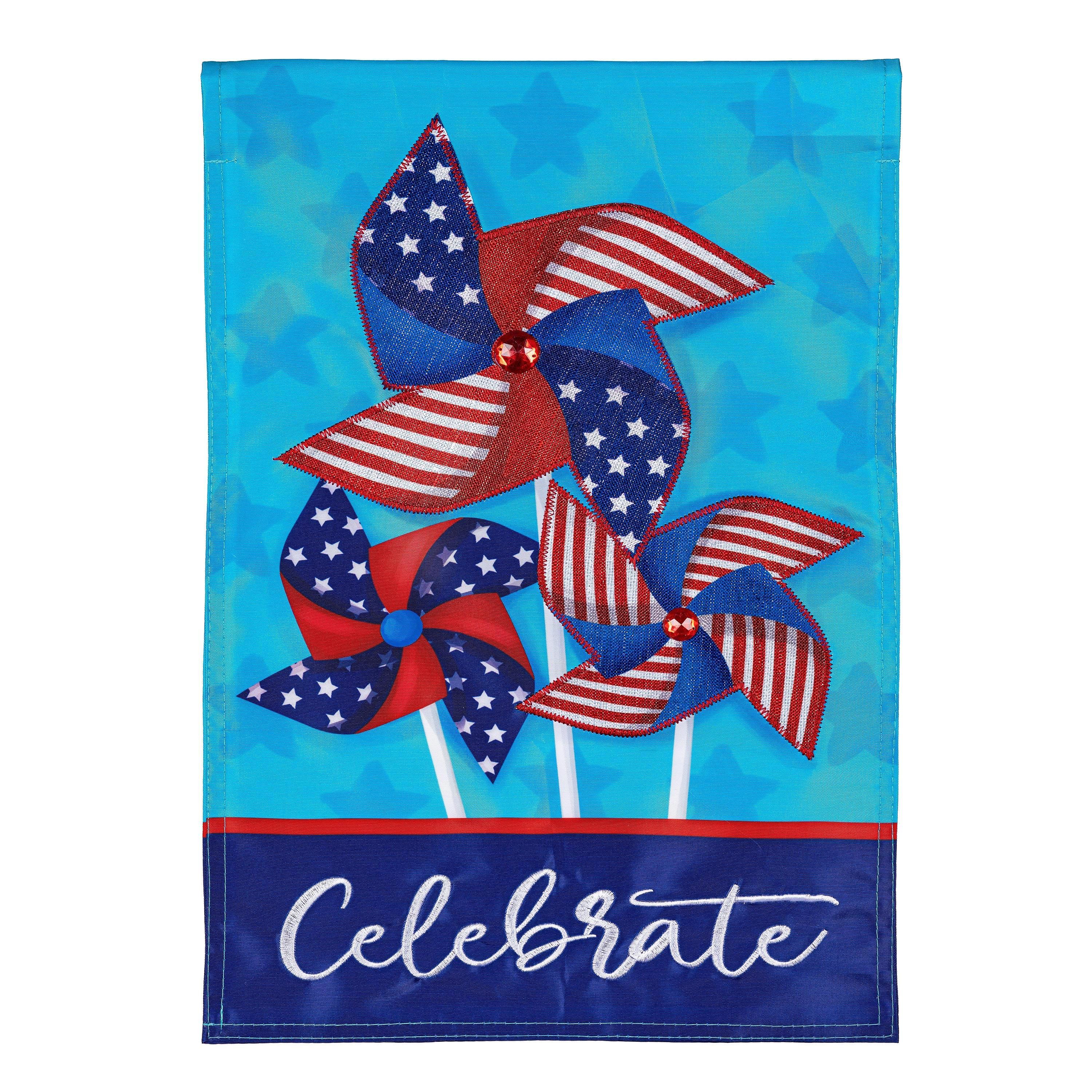 Celebrate Pinwheel Garden Flag | Patriotic Flags | Fly Me Flag