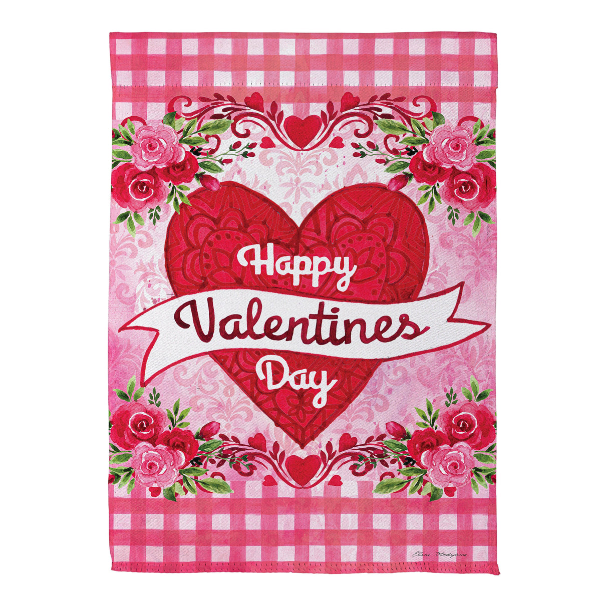 Checks & Swirls Valentines House Banner