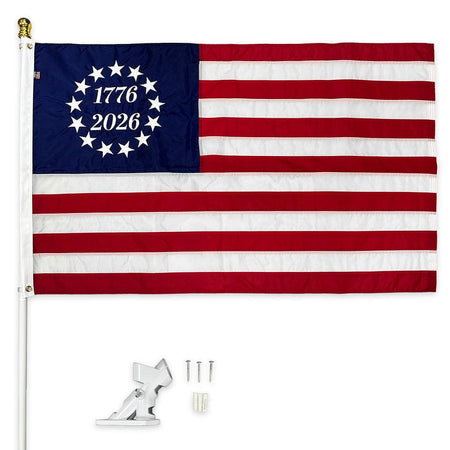 Commemorative Betsy Ross Flag Set (Flag, Pole & Bracket)-Flagpole-Fly Me Flag