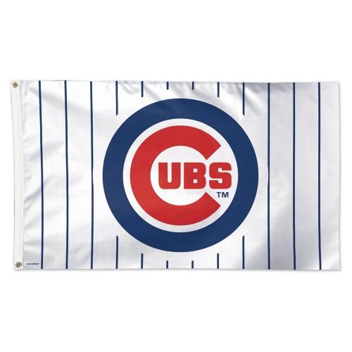 Chicago Cubs Pinstripes Logo Deluxe 3' x 5' Flag
