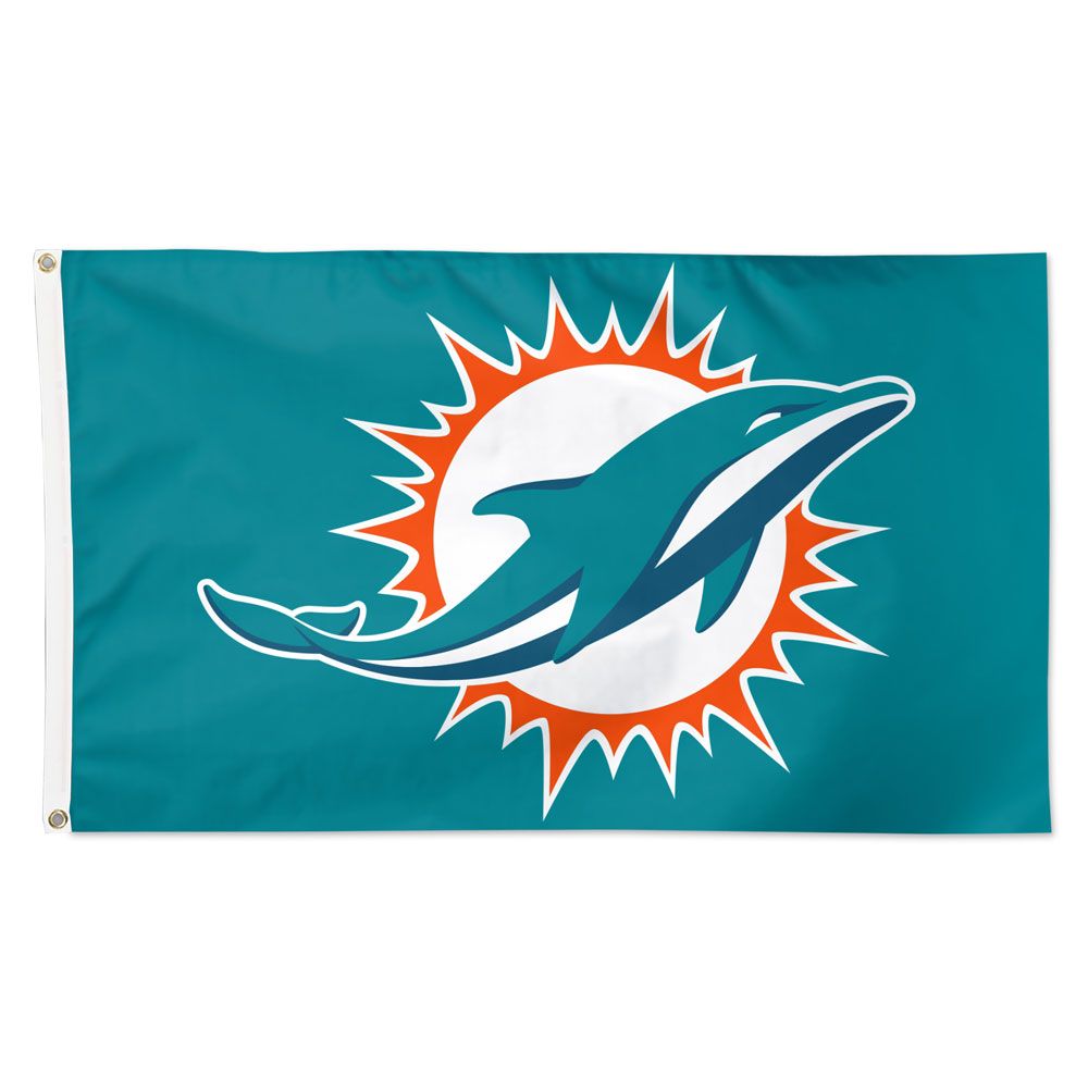 Deluxe 3' x 5' Flag - Miami Dolphins Logo Blue Flag-Flag-Fly Me Flag
