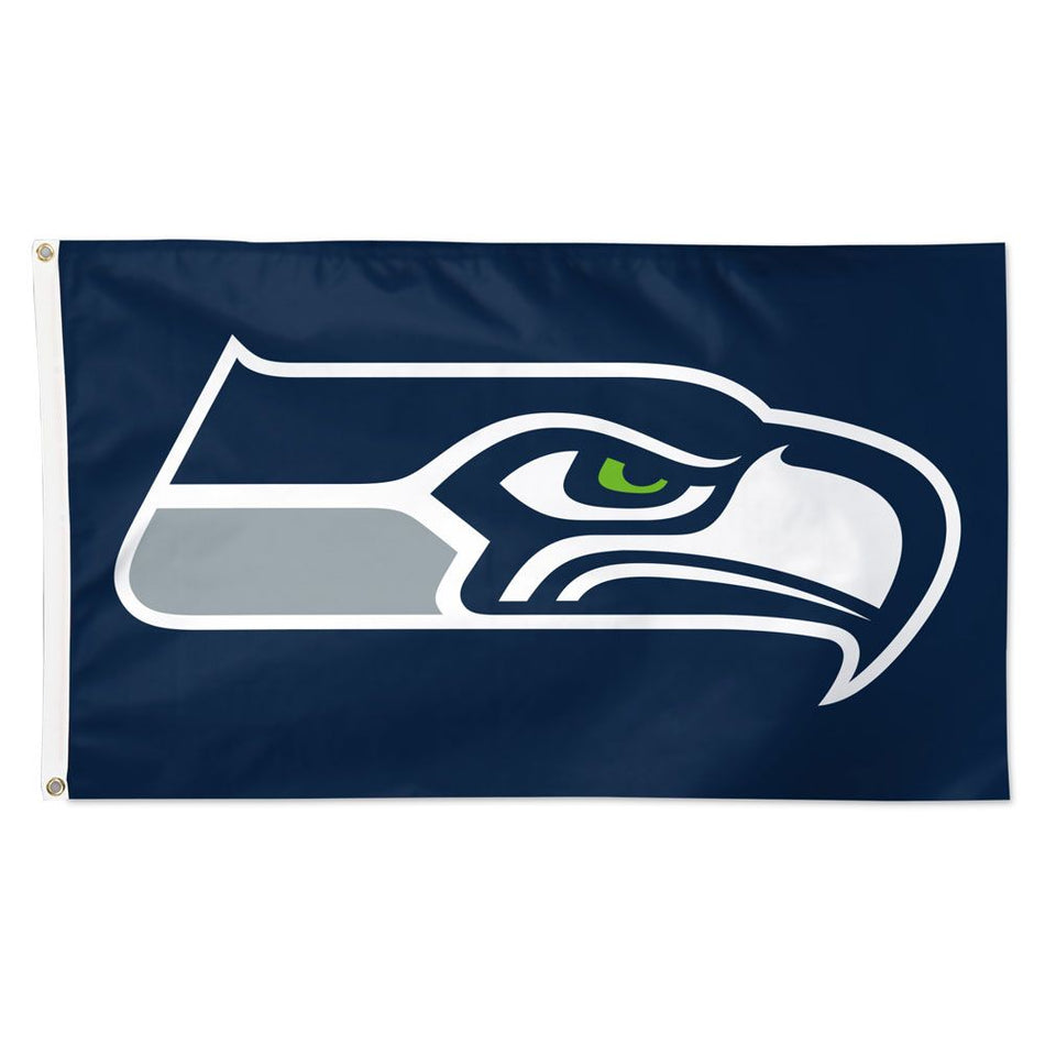 Deluxe 3' x 5' Flag - Seattle Seahawks Logo Black Flag-Flag-Fly Me Flag