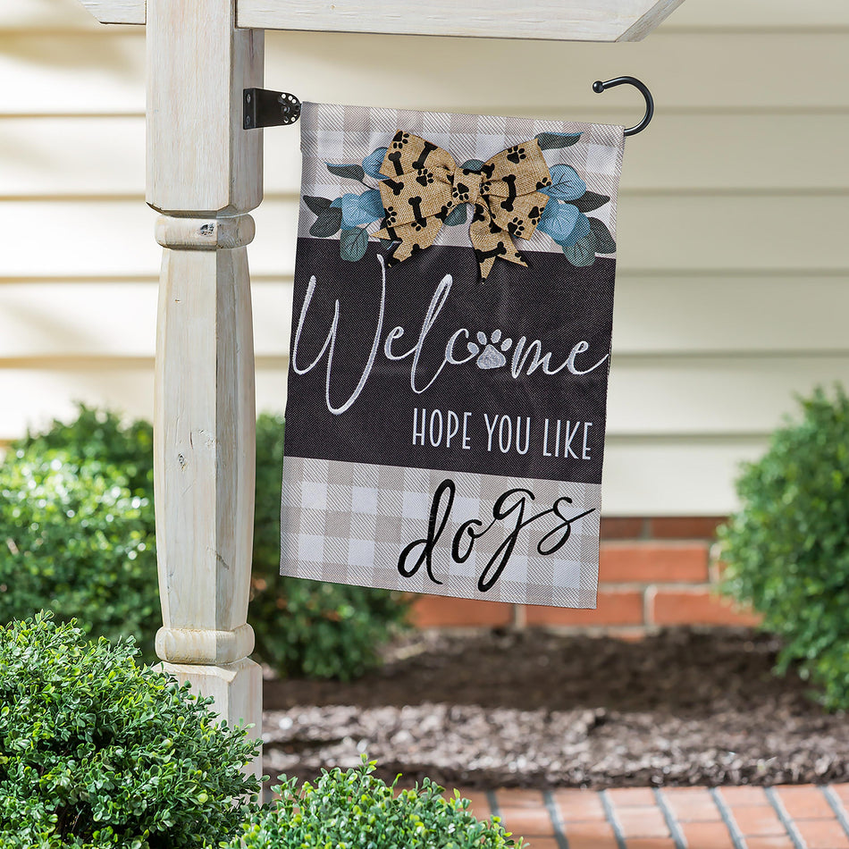 Dogs and Checks Garden Flag-Garden Flag-Fly Me Flag