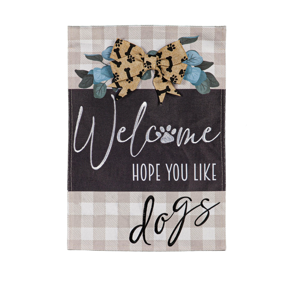 Dogs and Checks Garden Flag-Garden Flag-Fly Me Flag