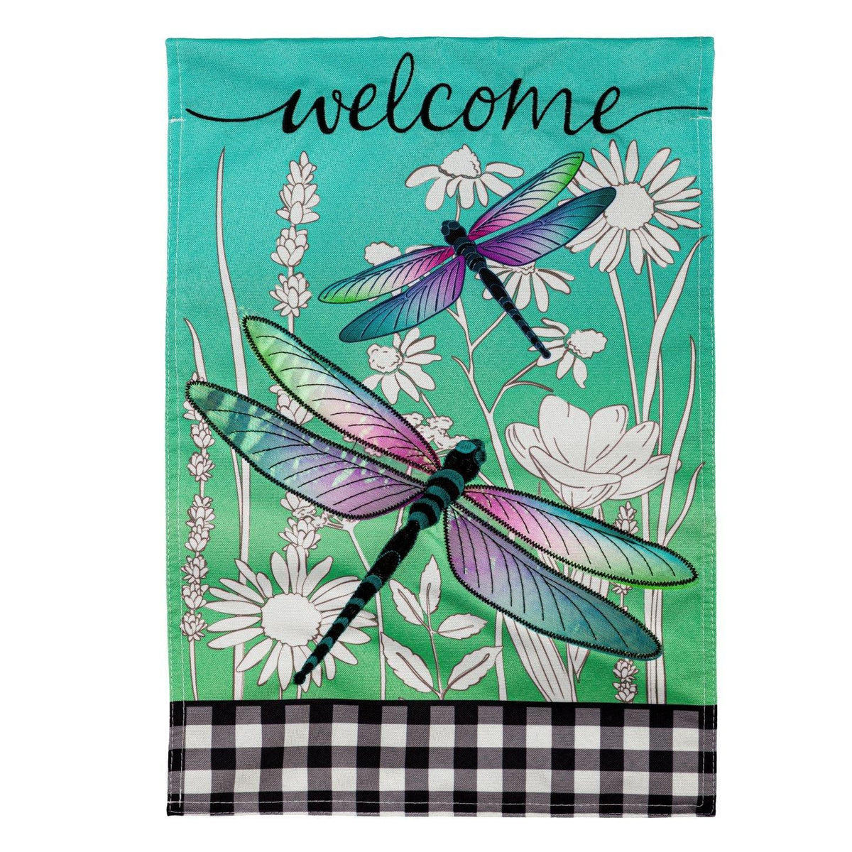 Dragonflies and Wildflowers House Banner-House Banner-Fly Me Flag
