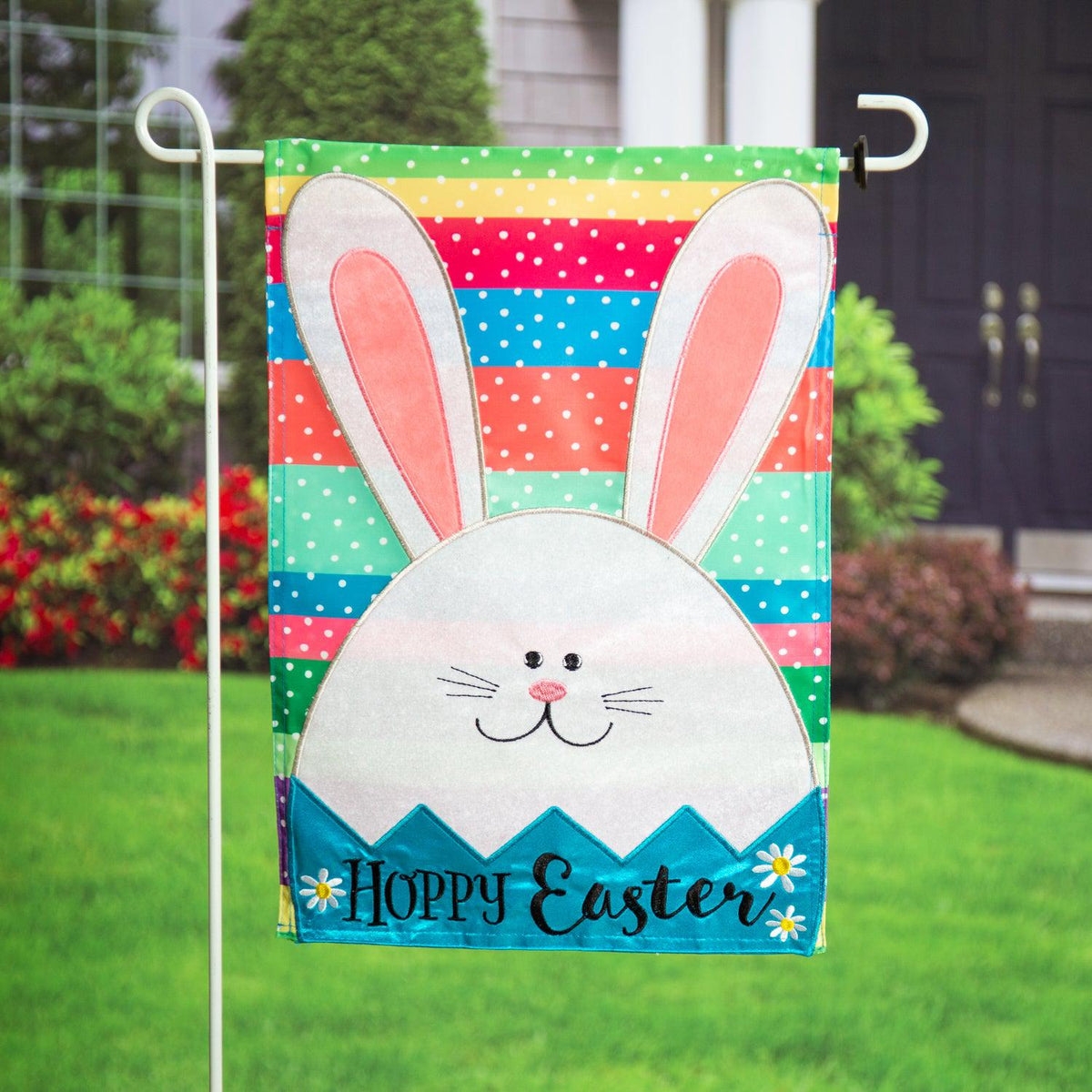 Easter Egg Bunny Appliqué Garden Flag-Garden Flag-Fly Me Flag