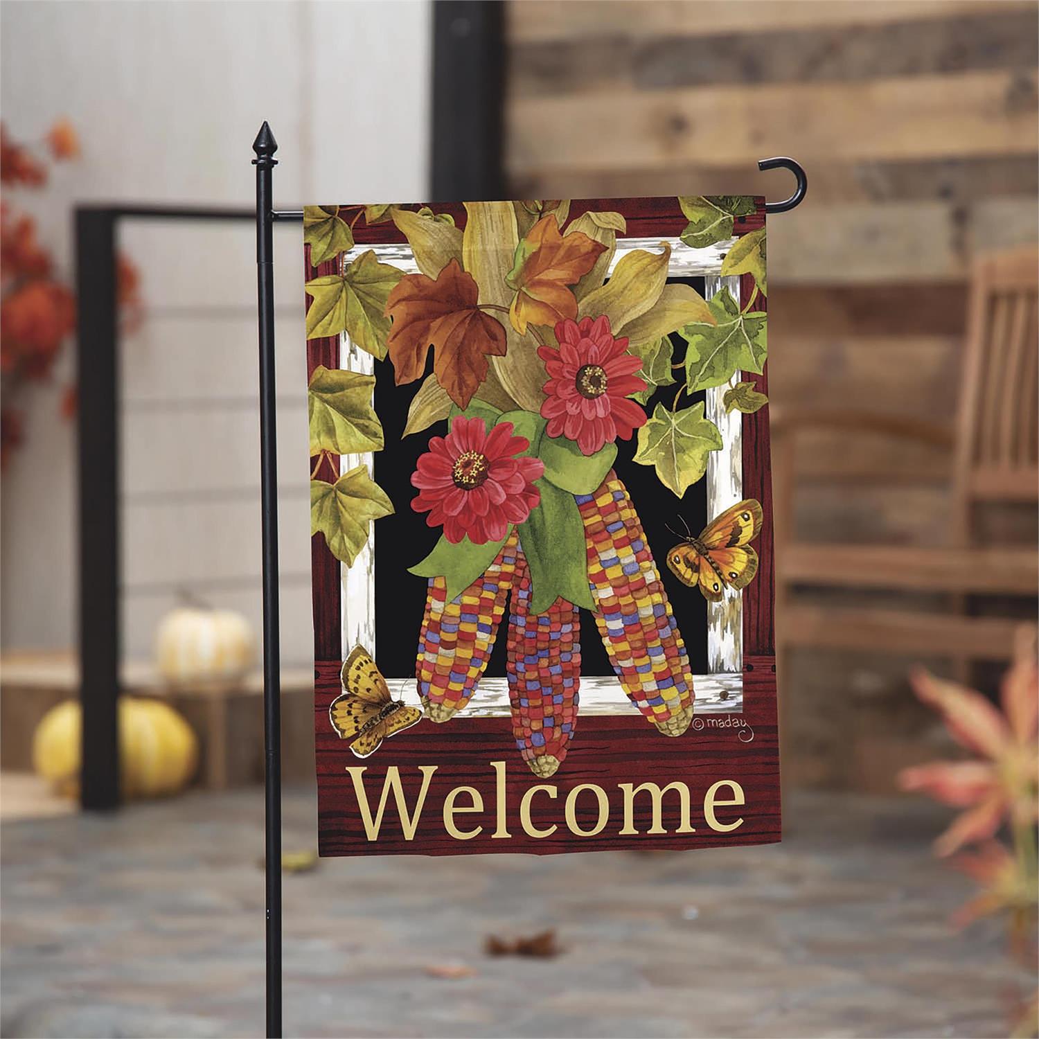 Fall Corn Suede Garden Flag