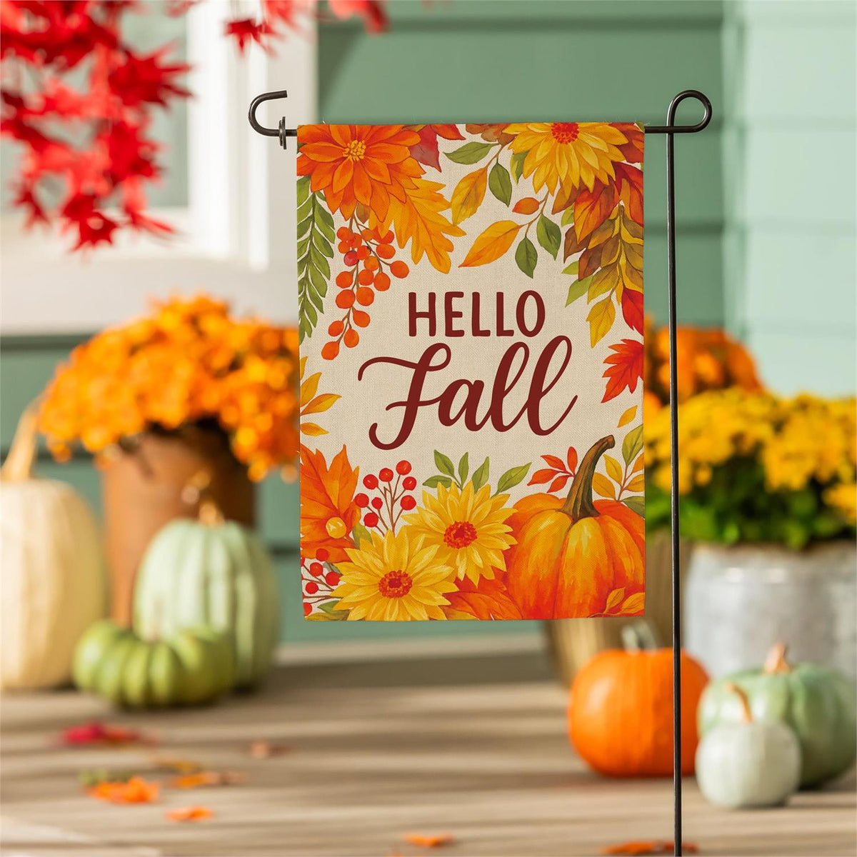 Fall Floral Bloom Garden Flag