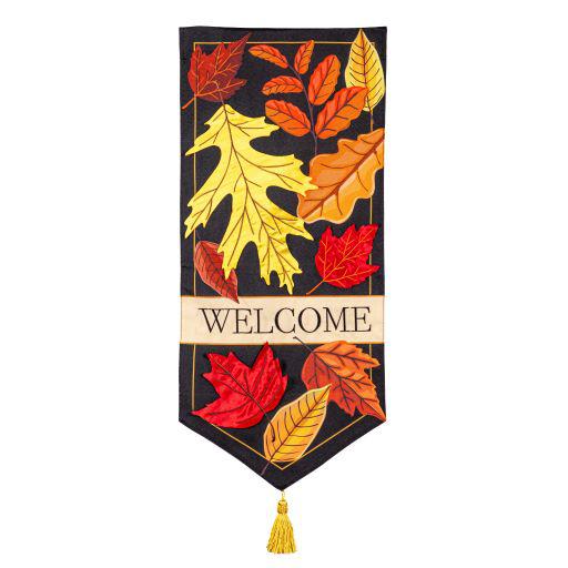 Fall Leaves Welcome Textile Decor Flag