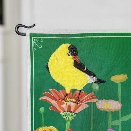 Finches and Flowers Textile Décor Flag