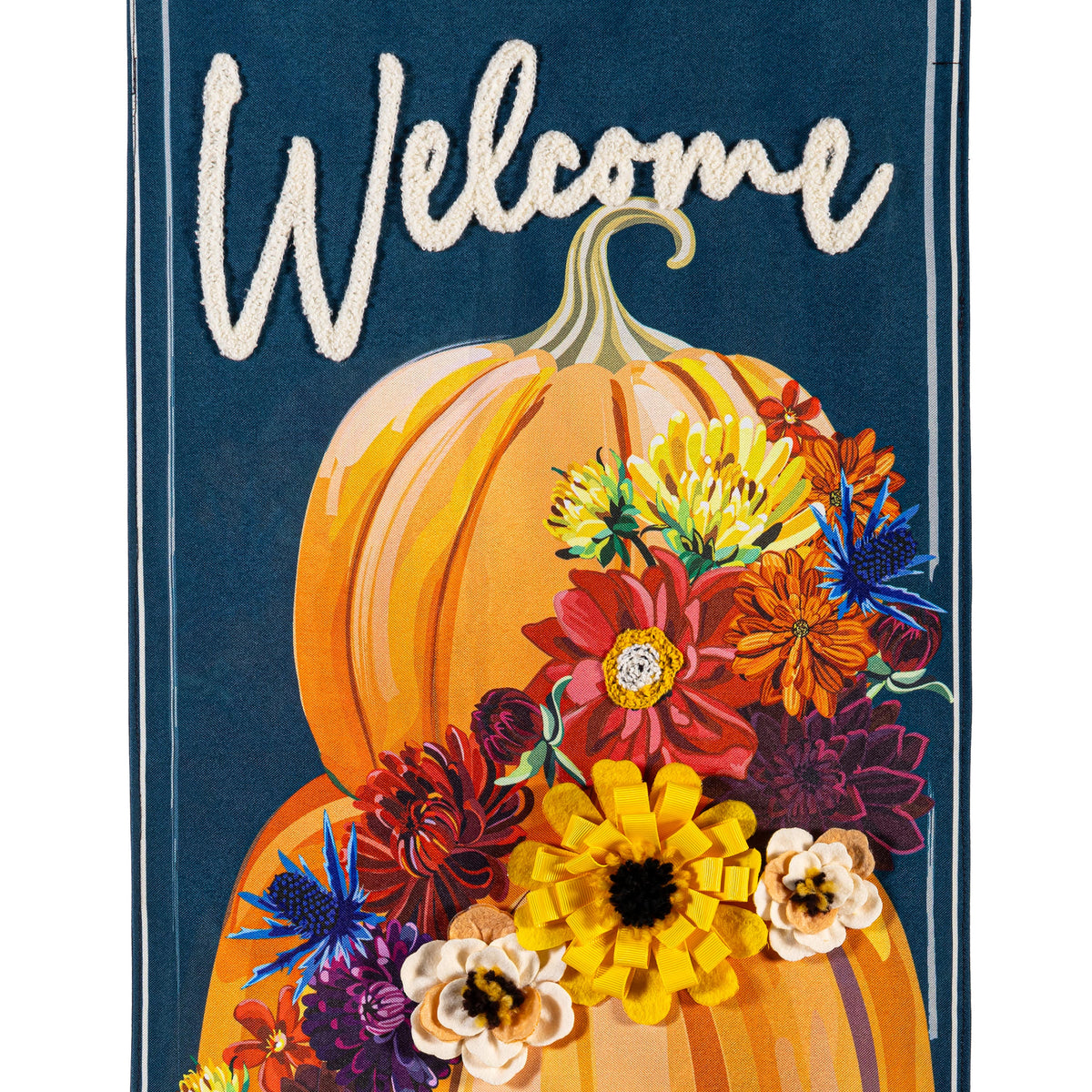 Floral Wrapped Pumpkin Textile Décor Flag-Garden Flag-Fly Me Flag