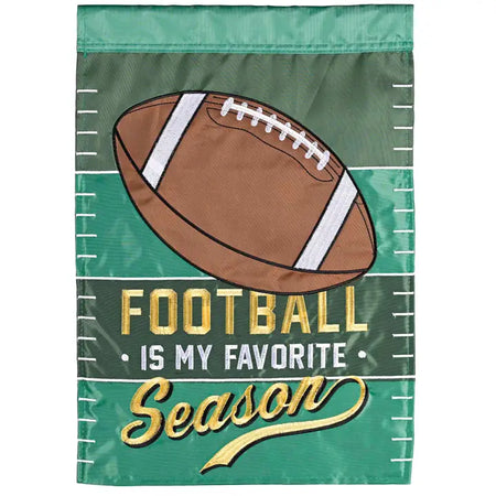 Foot Is My Favorite Season Features an Applique Football and the Embroidered Words Football 
Is My Favorite Season 