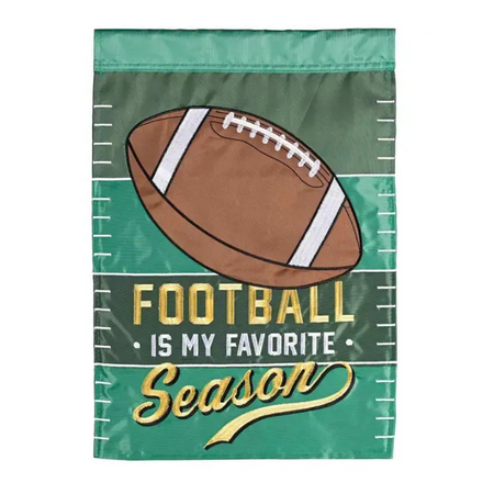 Foot Is My Favorite Season Features an Applique Football and the Embroidered Words Football 
Is My Favorite Season 
