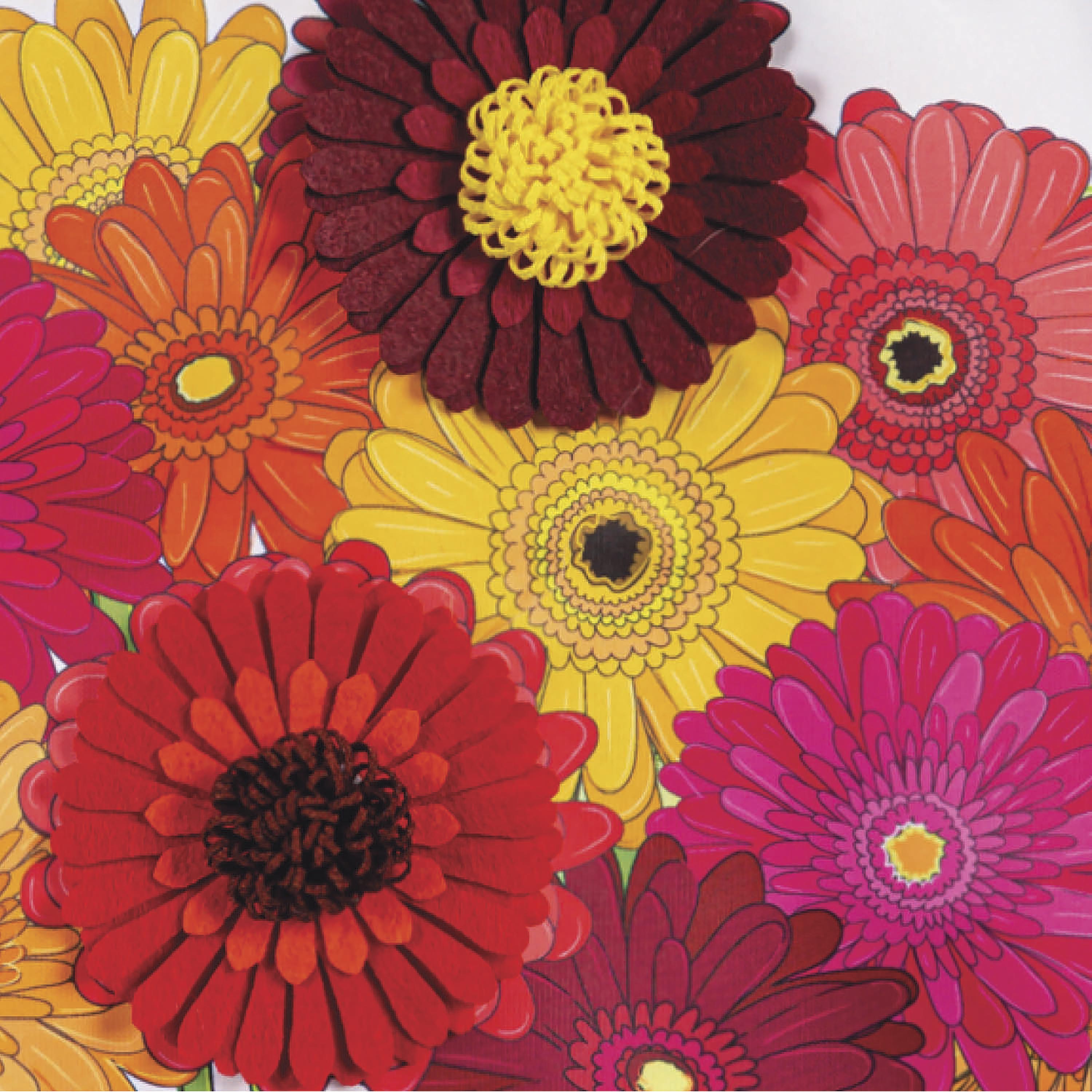 Gerbera Daisies Bouquet Appliqué Garden Flag