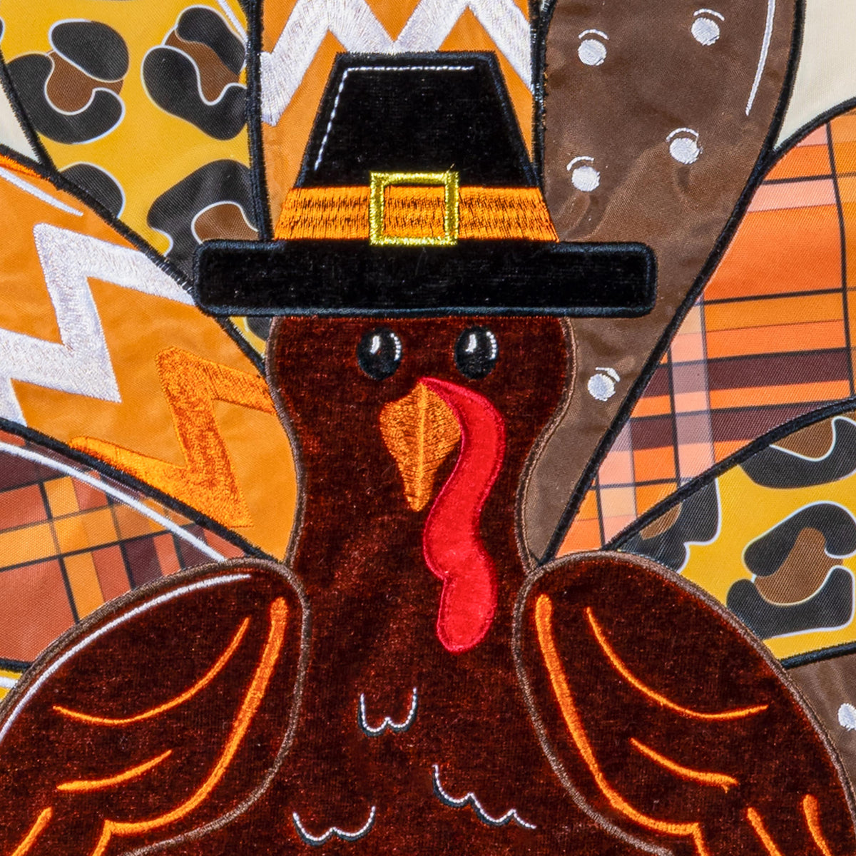 Give Thanks Patterned Turkey Garden Flag-Garden Flag-Fly Me Flag