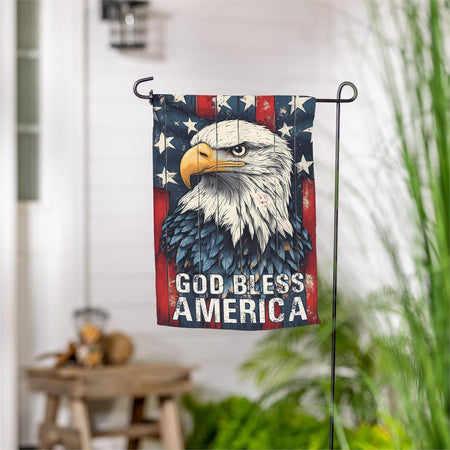 God Bless America Eagle House Flag