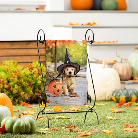 Goldens With Broom Garden Flag-Garden Flag-Fly Me Flag