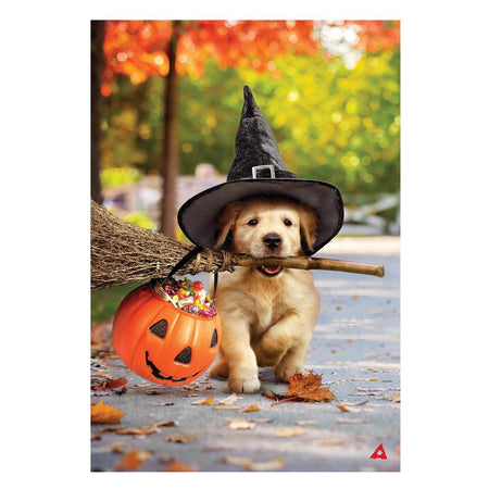 Goldens With Broom Garden Flag-Garden Flag-Fly Me Flag