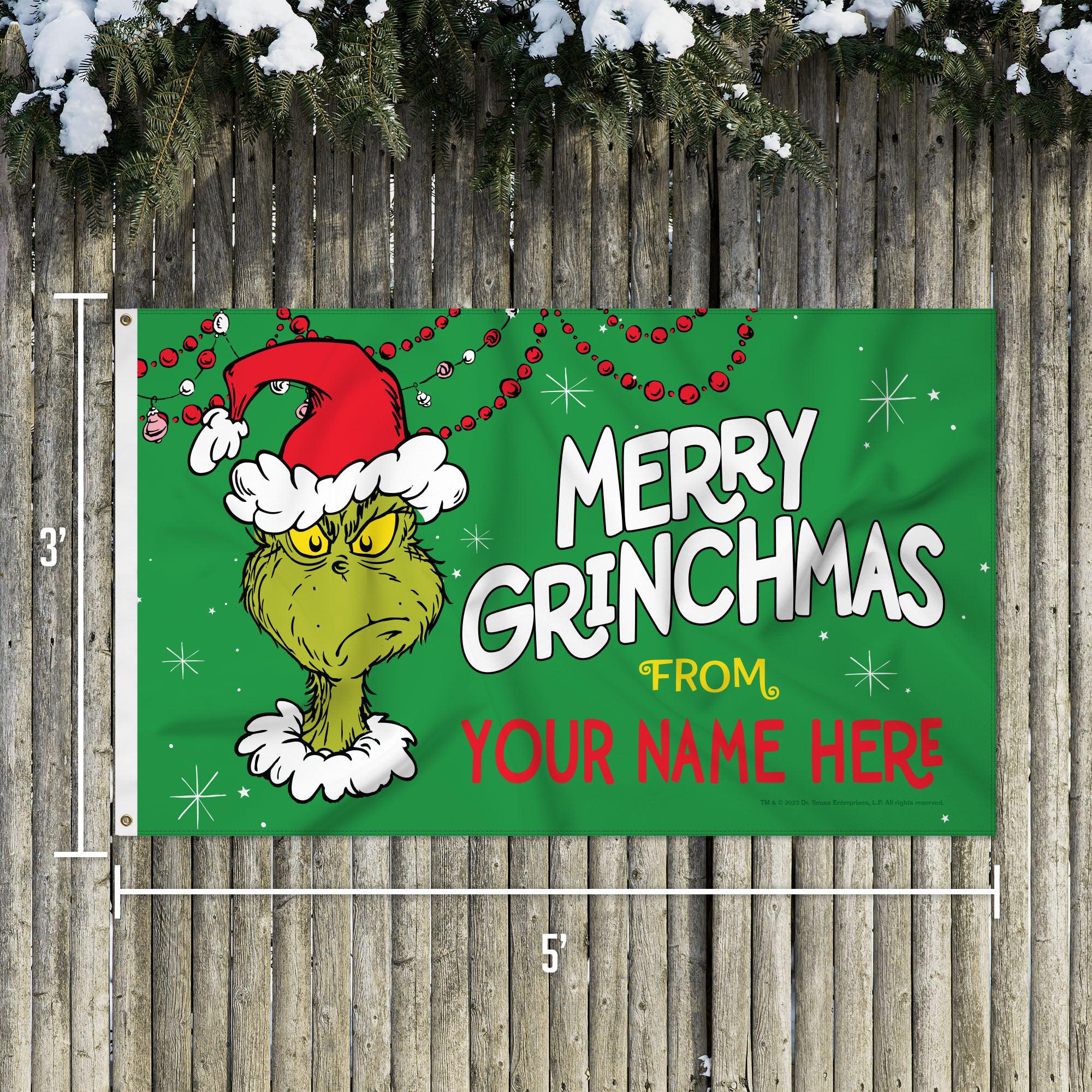 Grinch Christmas Personalized Custom 3’ x 5’ Flag