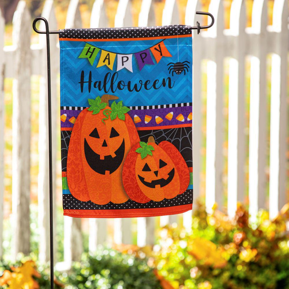 Halloween Greetings Lustre Garden Flag