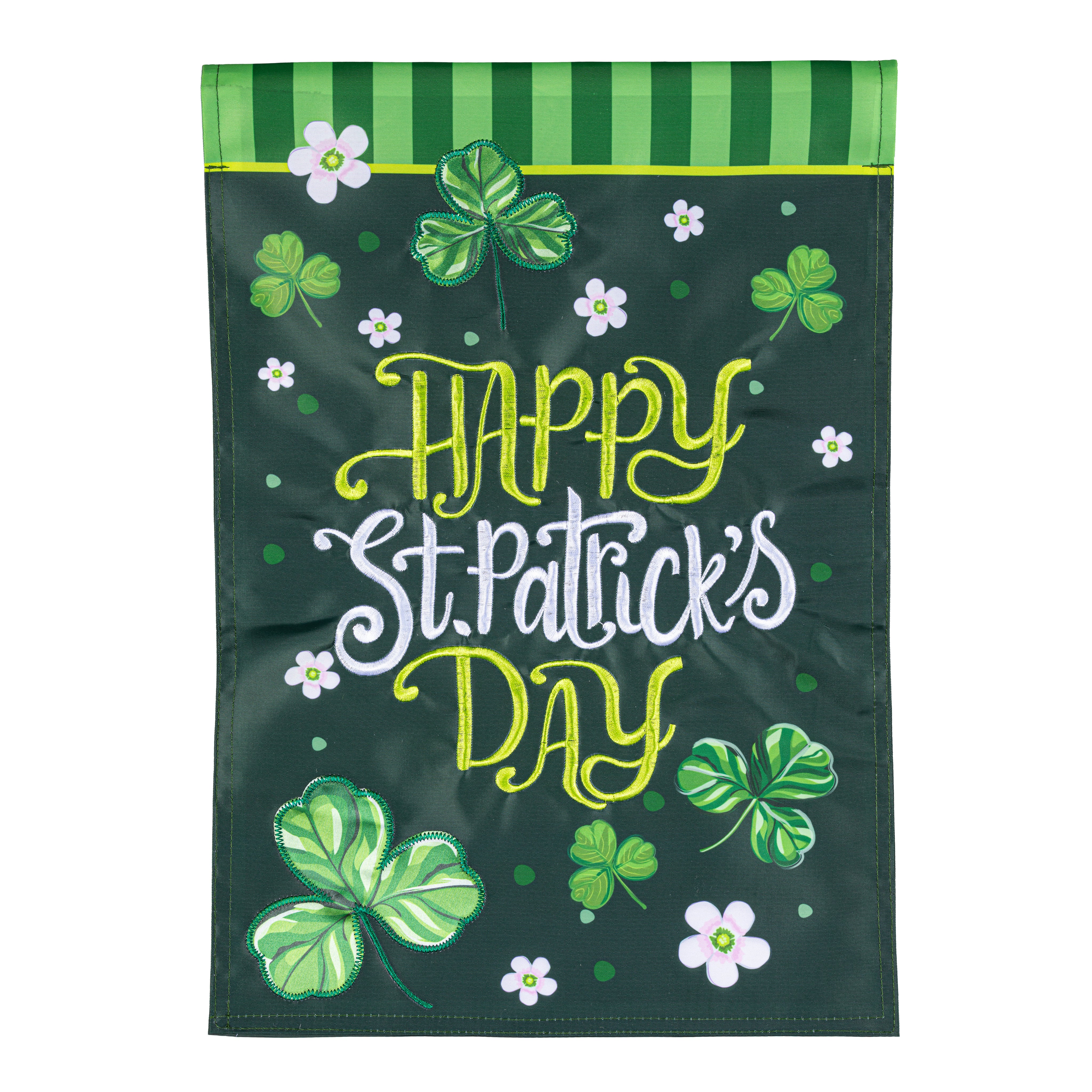 St. Patrick's Day Shamrocks Garden Flag