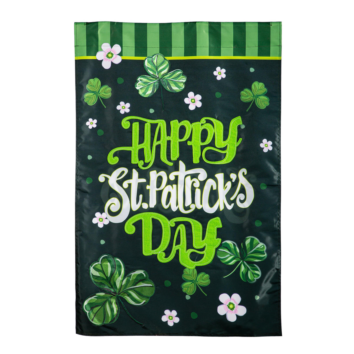Happy St. Patrick's Day Shamrocks House Banner