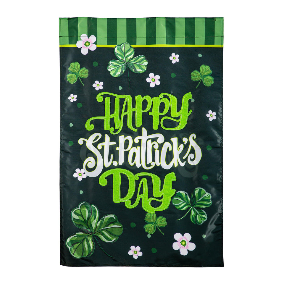 Happy St. Patrick's Day Shamrocks House Banner