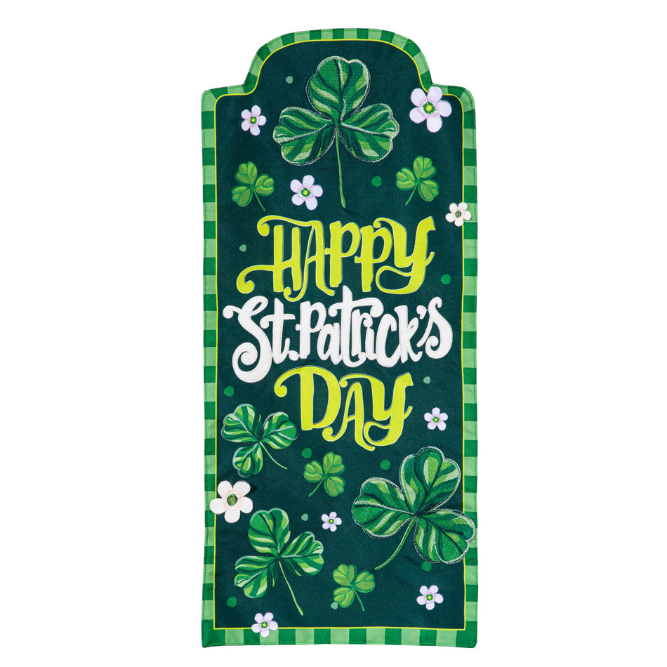 Happy St. Patrick's Day Shamrocks Textile Décor Flag