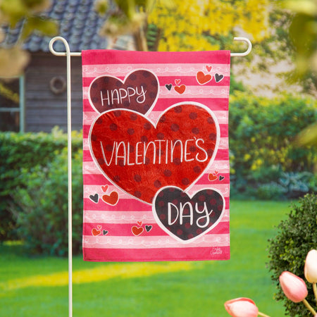 Happy Valentine's Day Hearts Garden Flag