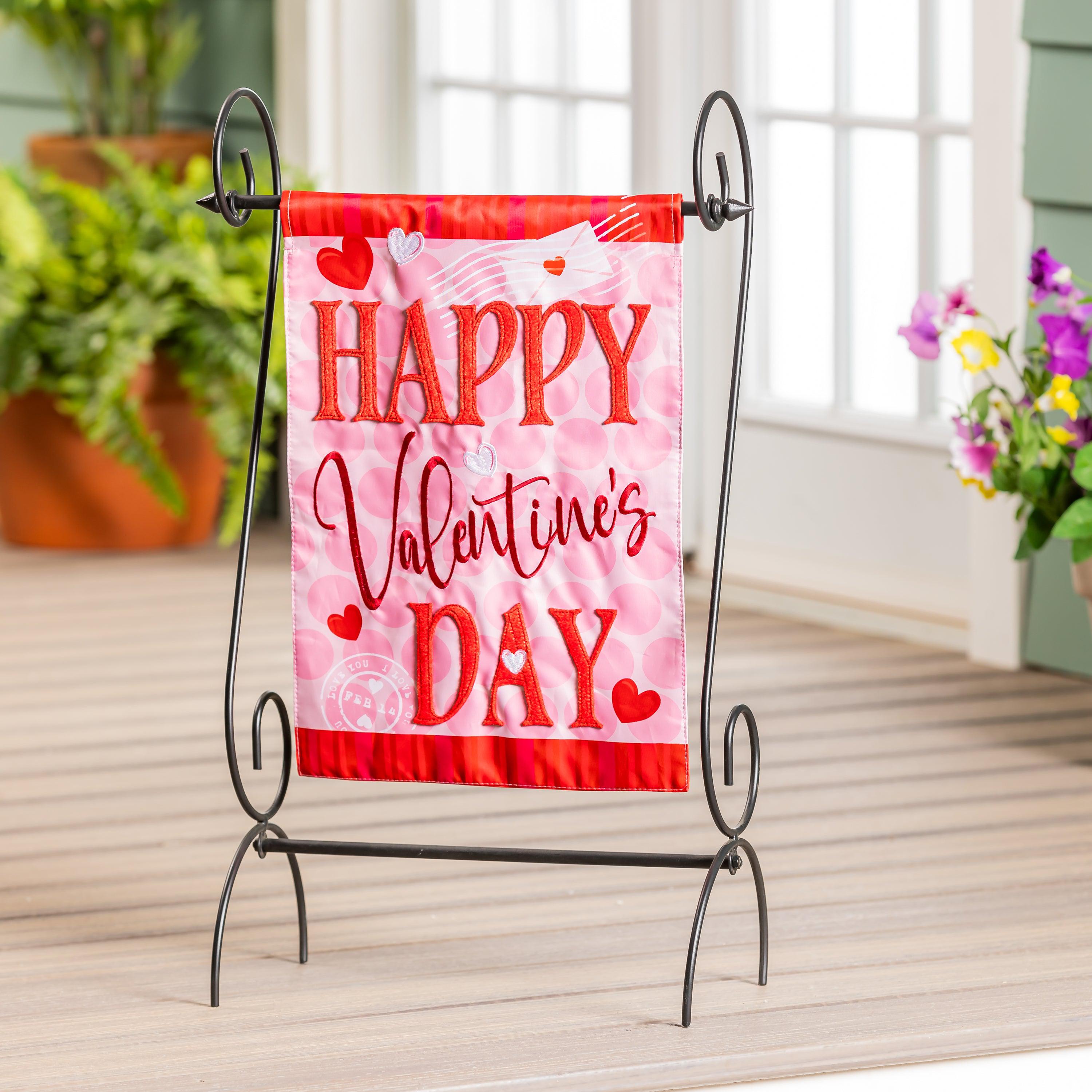 Happy Valentine's Day Hearts Garden Flag