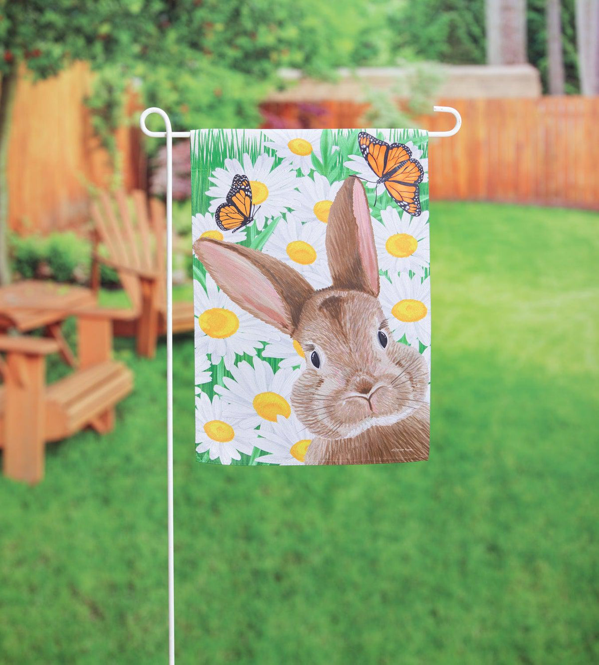 Hello Bunny Garden Flag
