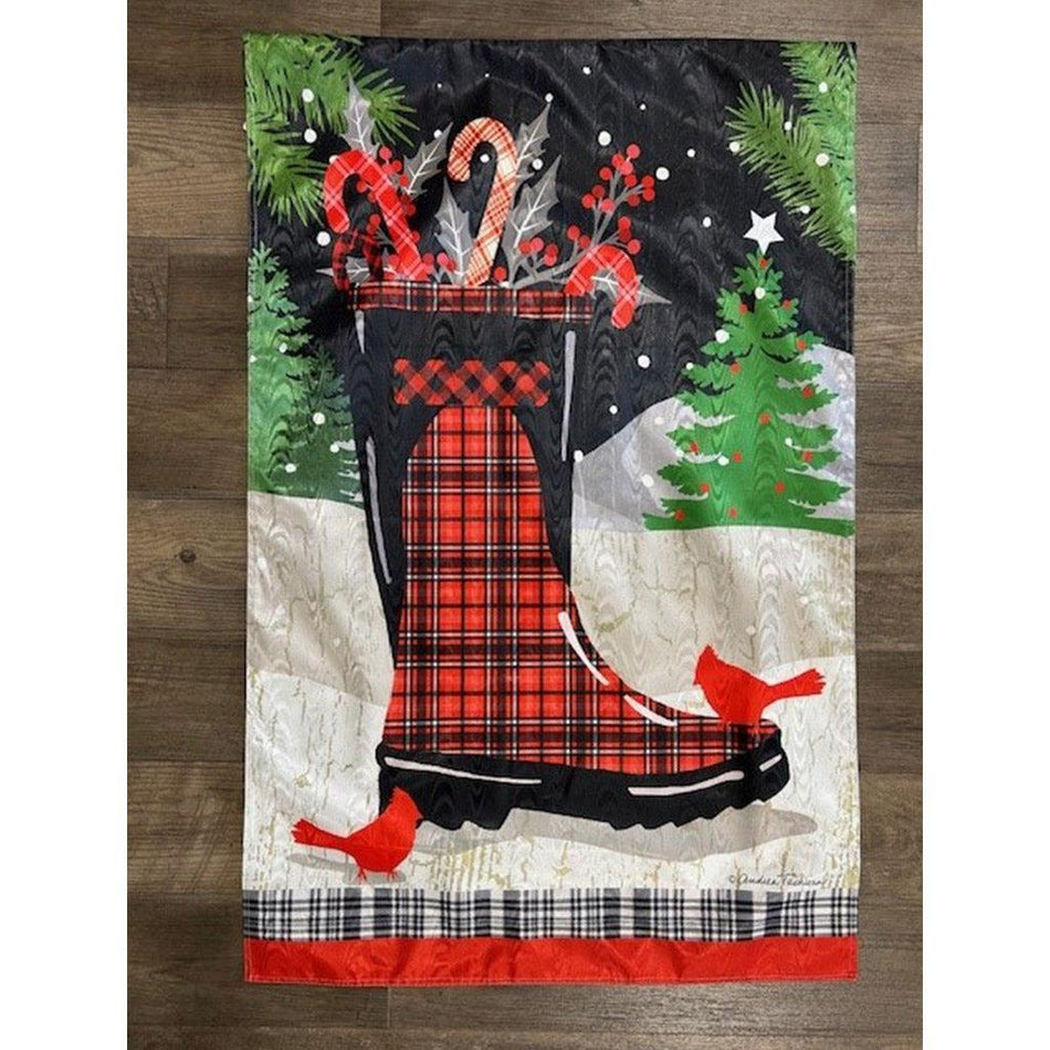 HolidayPlaidHouseBannerFlag