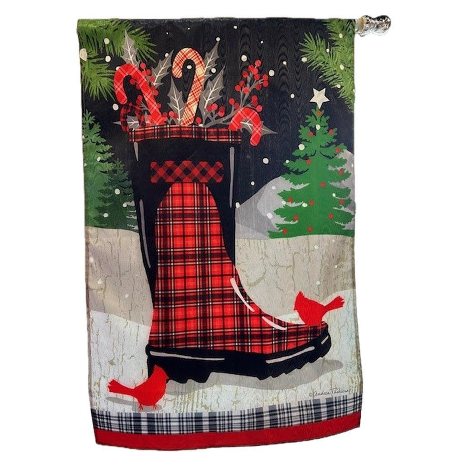 HolidayPlaidHouseFlag