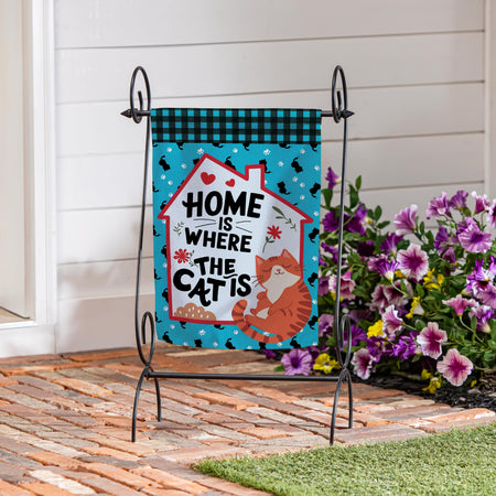 Cat Home Garden Flag