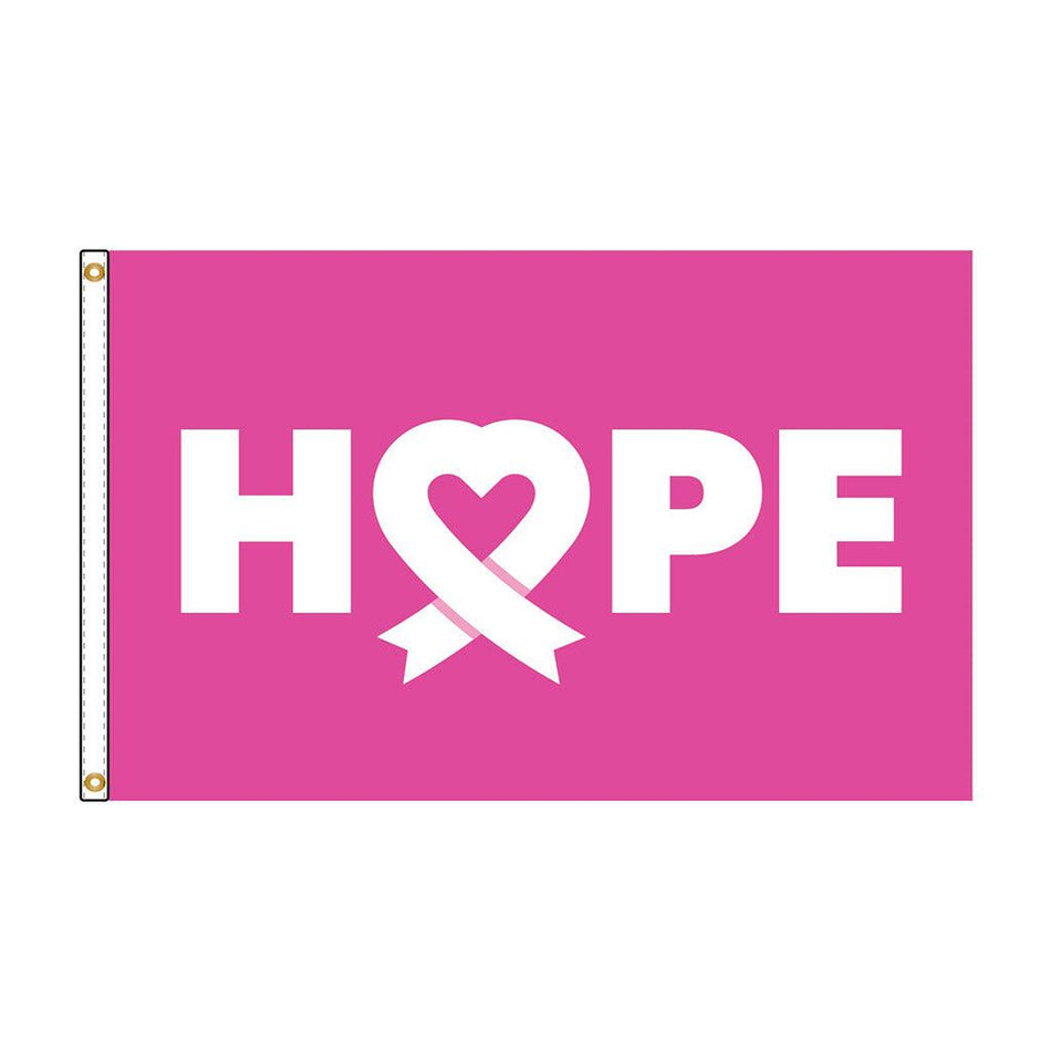 Hope Heart Pink Ribbon 3' x 5' Flag-Flag-Fly Me Flag