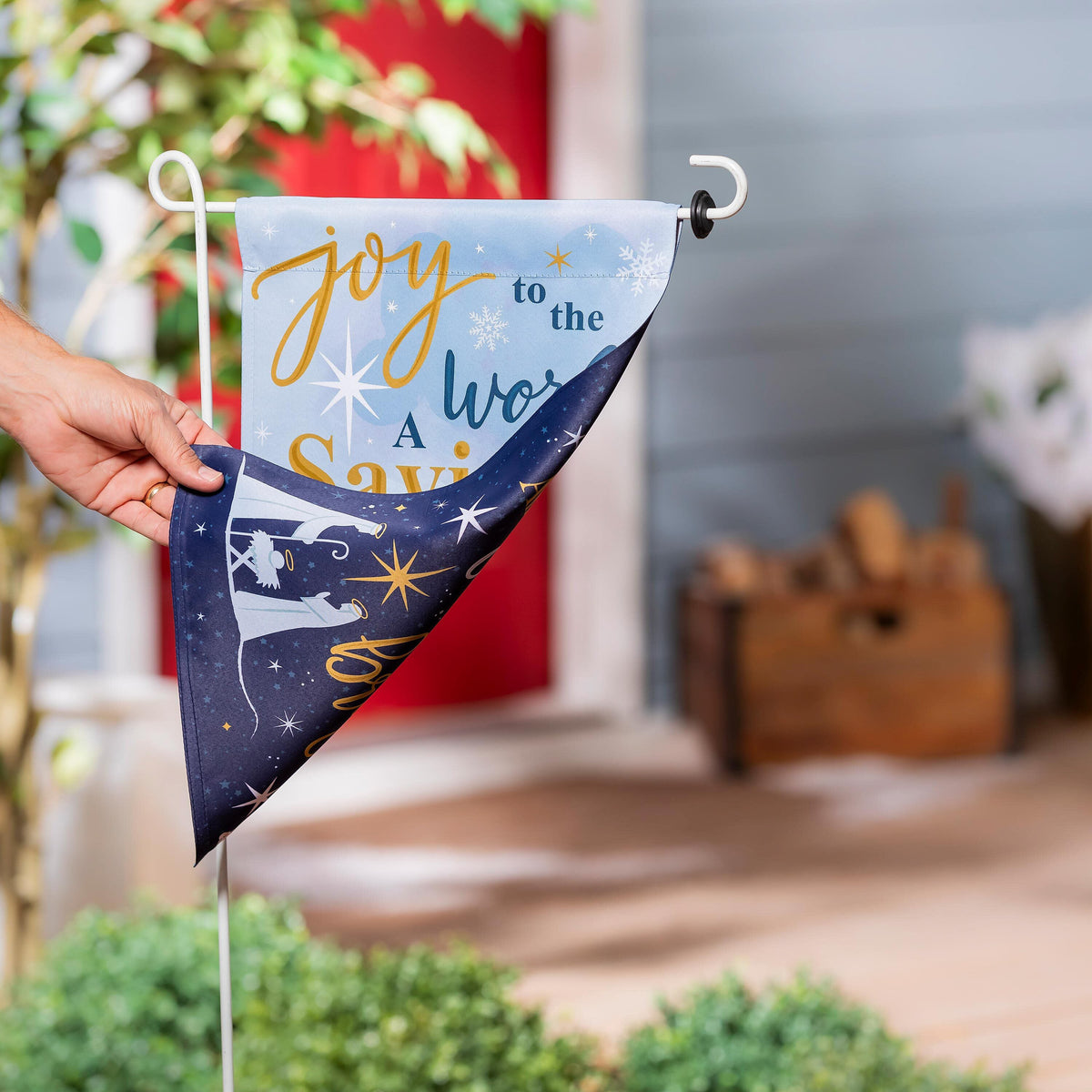 Joy to the World Reversible Garden Flag