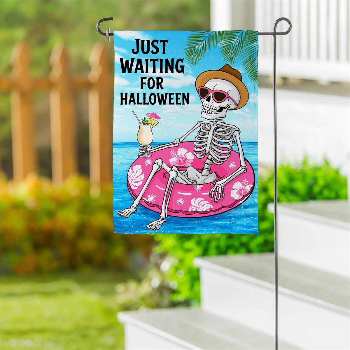 Just Waiting for Halloween Garden Flag