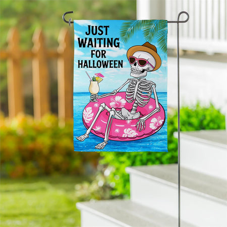 Just Waiting for Halloween Garden Flag